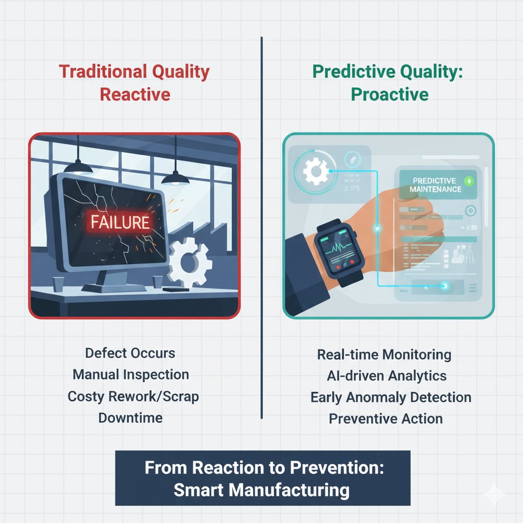 Predictive quality control process in manufacturing